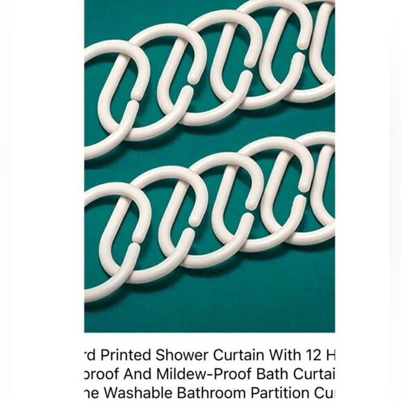 "NEW" 1pc  Bird Print Multicolor Shower Curtain W/ Plastic Hooks 71"x71" - Picture 6 of 9